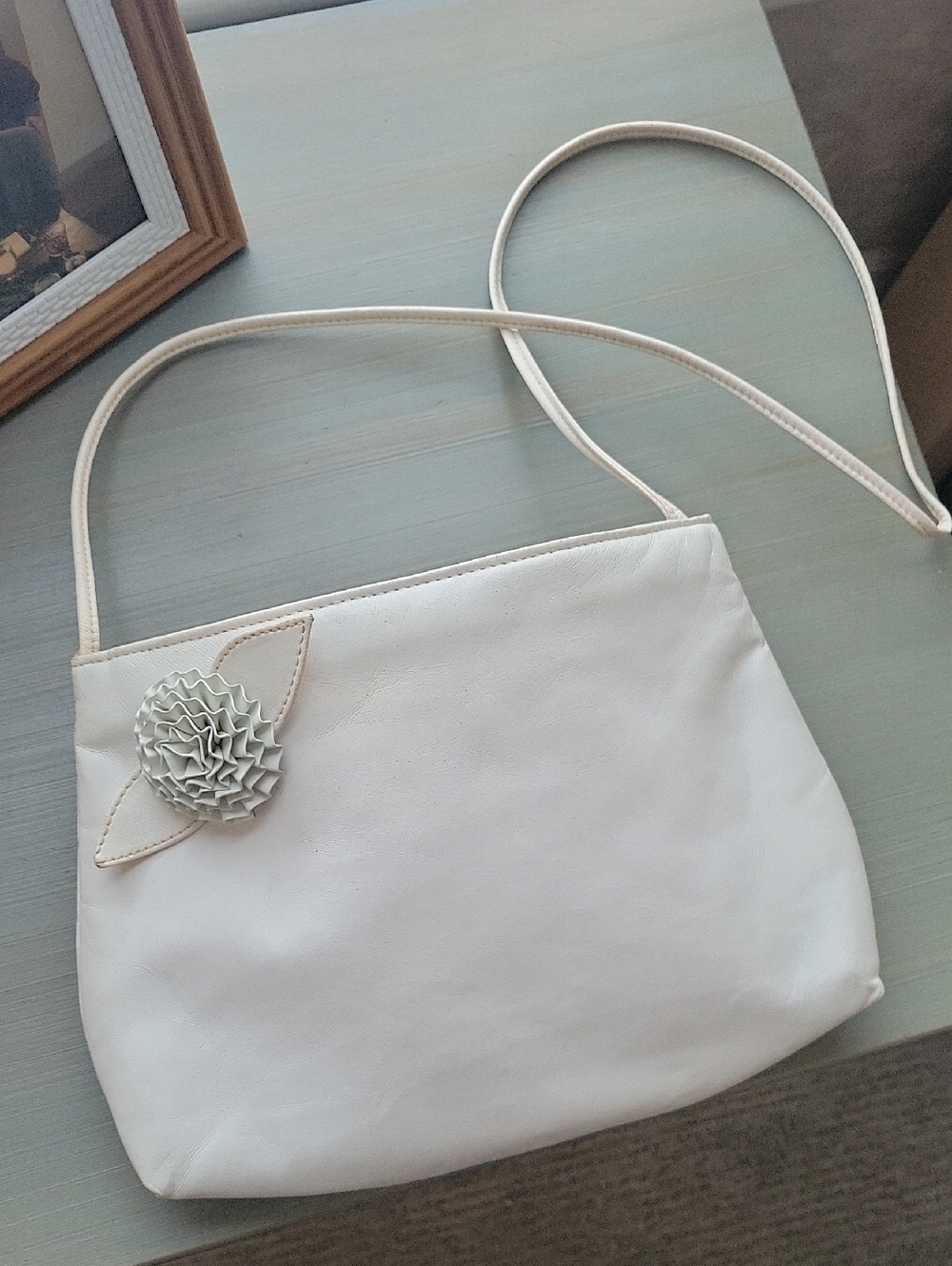 Vintage Mary Ann Rosenfeld White Shoulder Clutch Bag